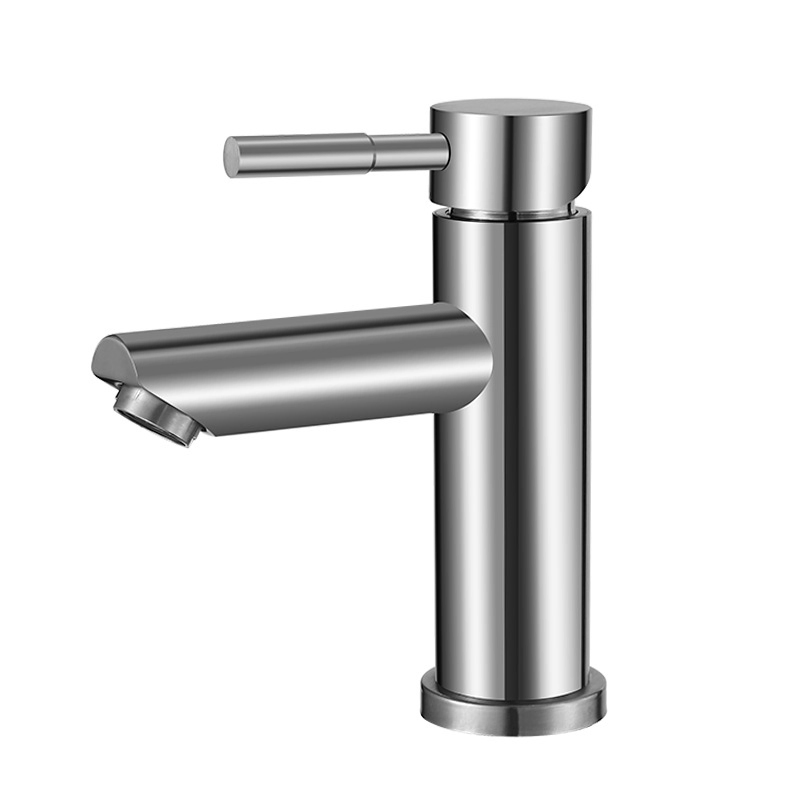 Stainless Steel Three Holes Deck Mounted Two Lever Handle Basin Mixer