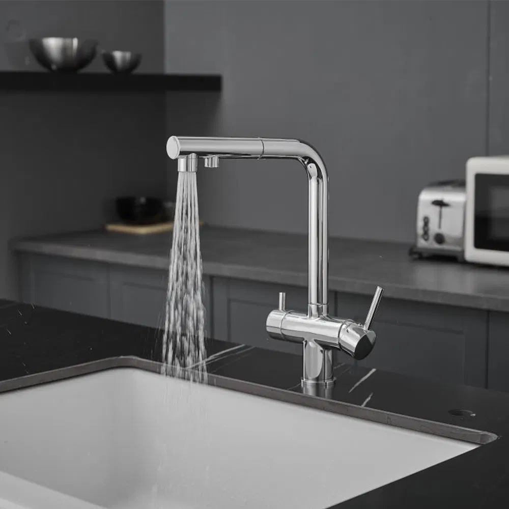 Water Purified 3 Way Kitchen Sink Tap Pull out Sprayer Kitchen Faucet