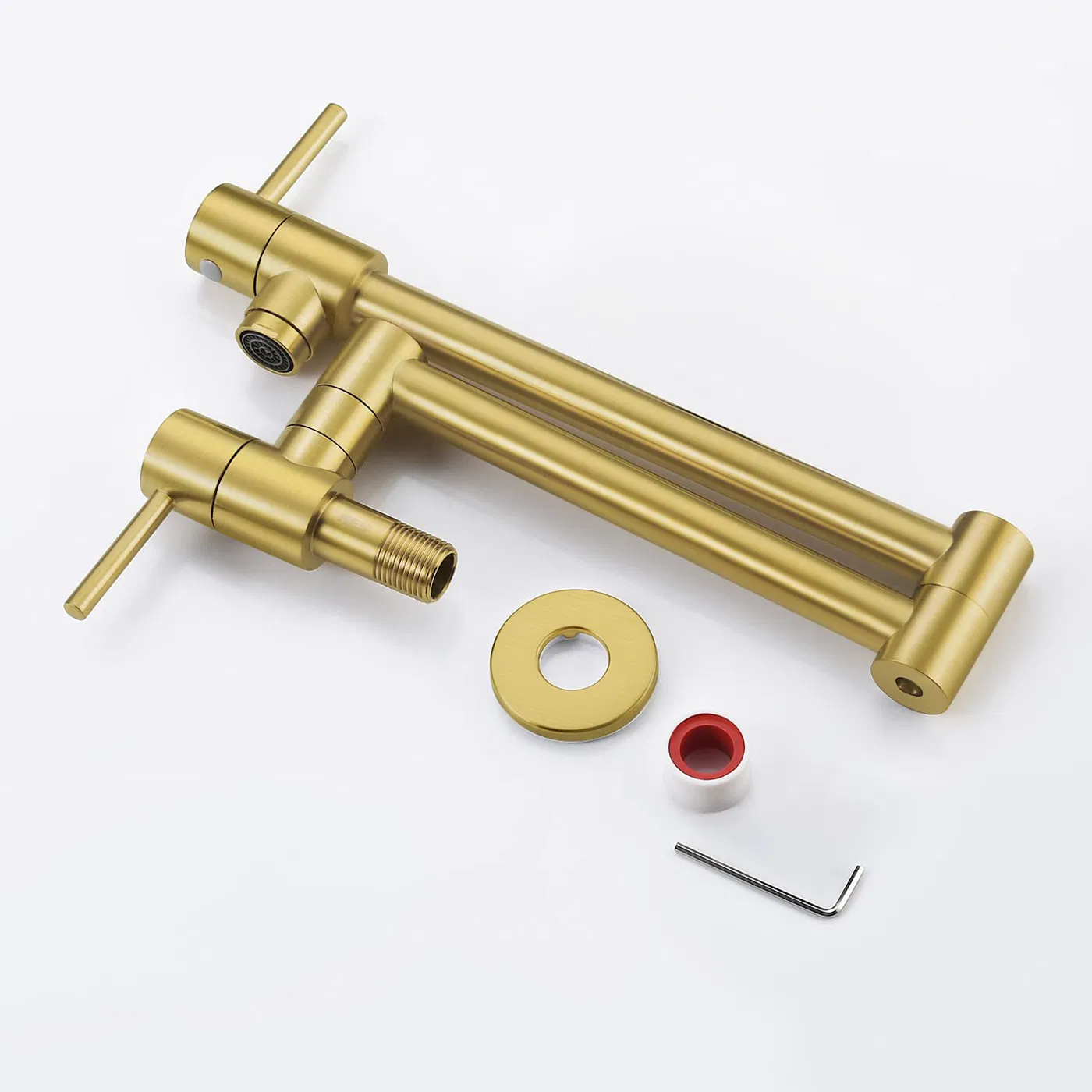 Aquacubic Wall Mount Kitchen Pot Filler Faucet Rose Gold Folding Stretchable Faucet Cozhina En La Pared Grifo De Cocina