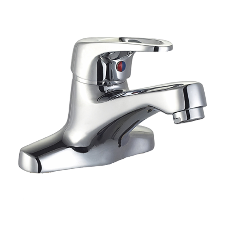 Deck Mounted Brass Basin Mixer with Chrome Surface