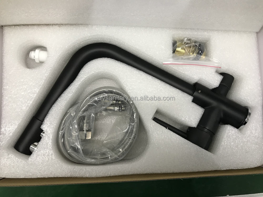 Matte Black RO Water Faucet Filter Kitchen Filtration Tap Drinking Water Purifier with Filter Brass Kitchen Faucet Two in One