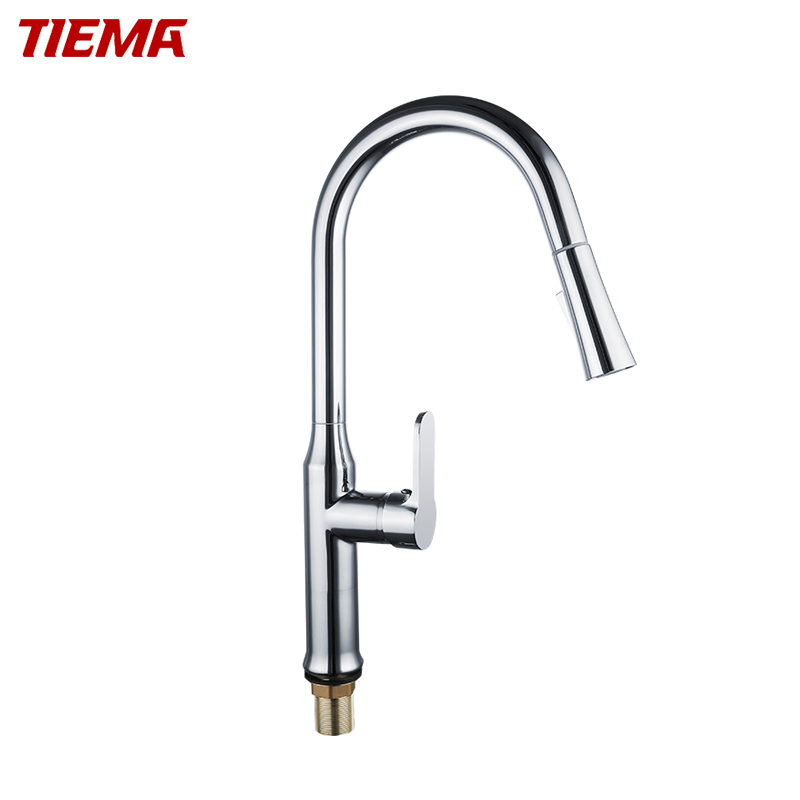 Tiema Single Lever Hot Cold Water Pull out Kitchen Faucet