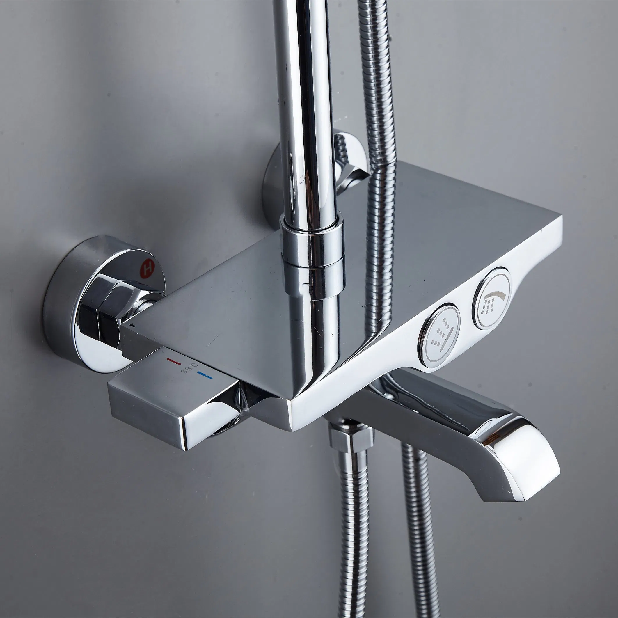 Modern Style Solid Brass Body Thermostatic Valve Shower Set System