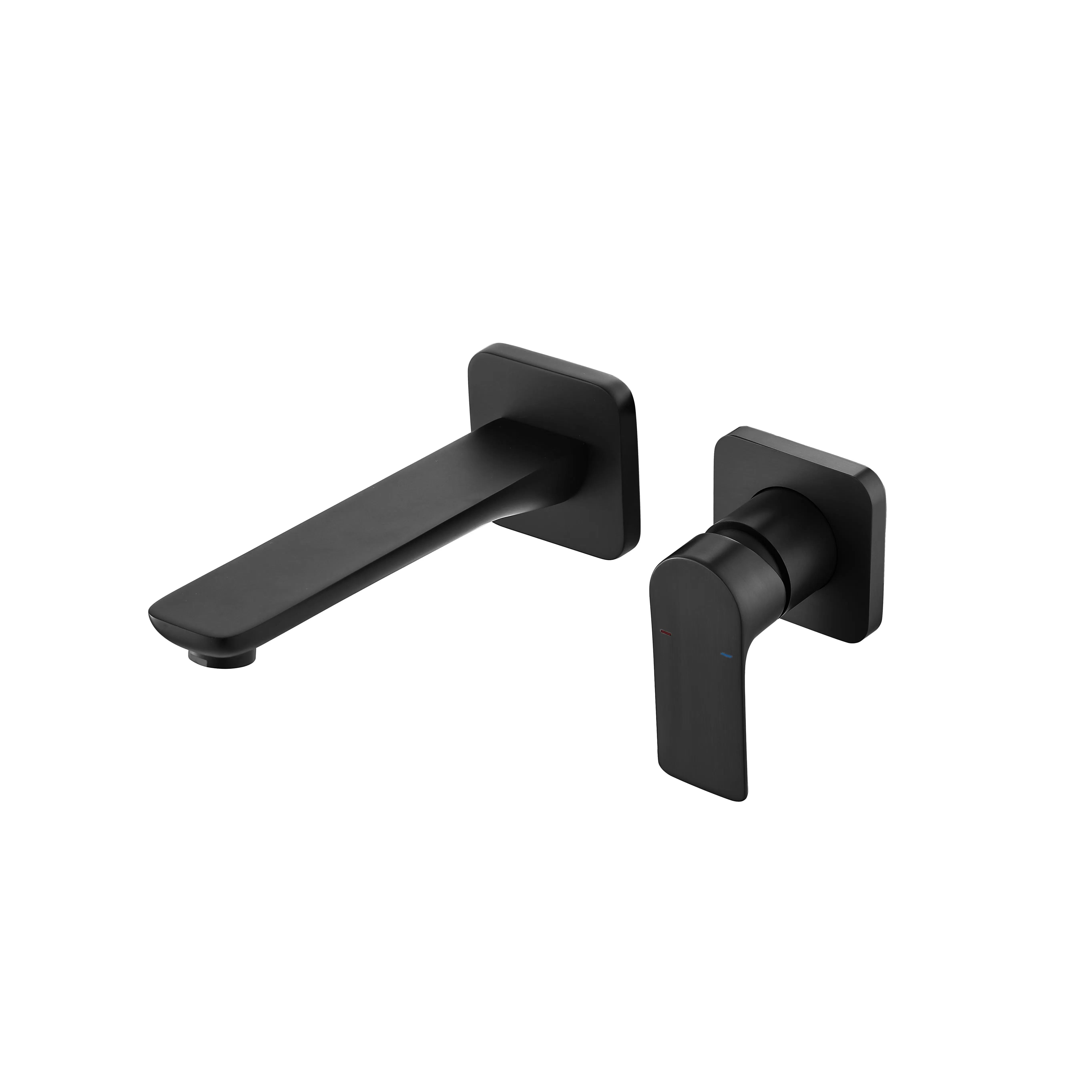 Bathrooms Brushed Gun Metal, Brushed Gold Wall Mounted Basin Brass Faucet Mixer