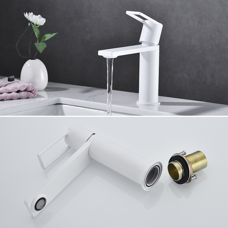 Economic Matte Black Single Lever Brass Wash Mixer Tap Basin Faucet