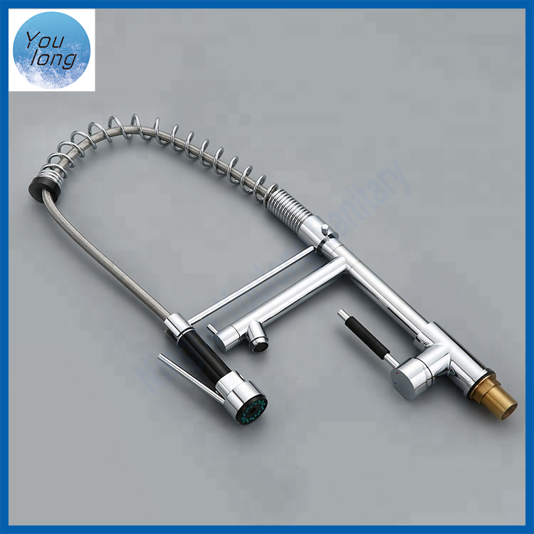 2-Function Kitchen Faucet with Pull-Down Spring Spout and Pot Filler Basin Kitchen Mixer