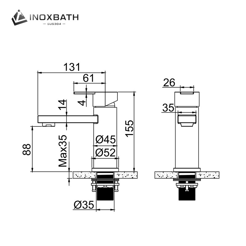 Premium Brushed Nickel Single Handle Basin Water Tap Faucet