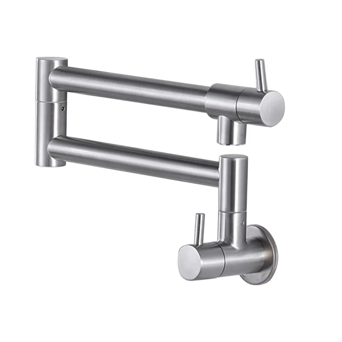 Foldable Wall Mount Pot Filler Tap Black Brass Swivel Arm Kitchen Faucet for Hotel