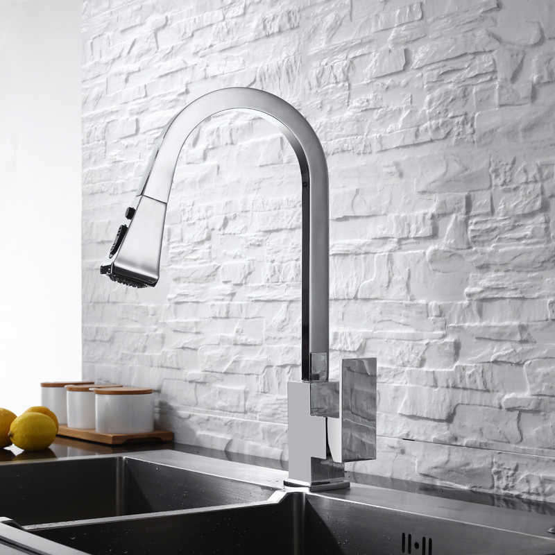 Plumbing Chrome, Brushed Nickel, Matt Black, Brushed Gold H59 Brass Kitchen Faucet