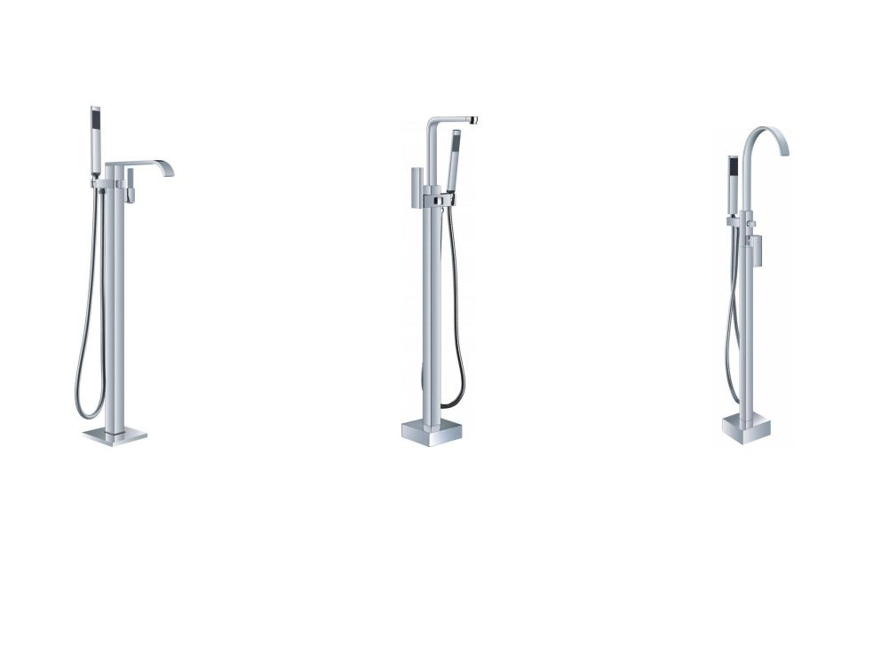 Brass Freestanding Floor Mount Bathtub Shower Faucet
