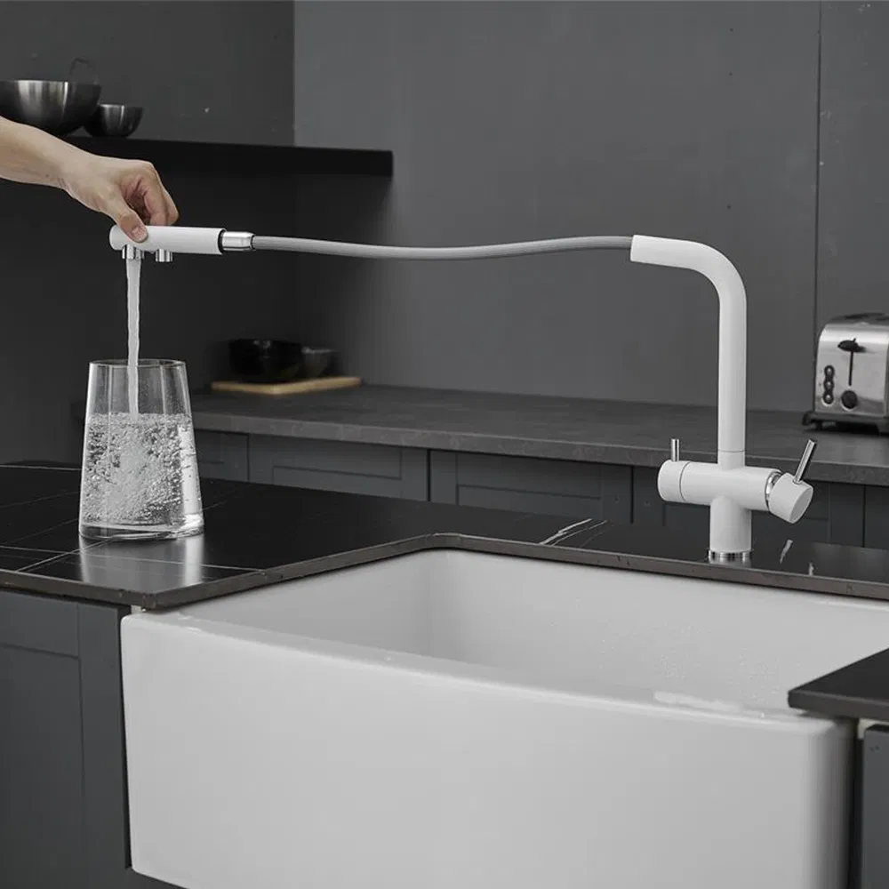Water Purified 3 Way Kitchen Sink Tap Pull out Sprayer Kitchen Faucet