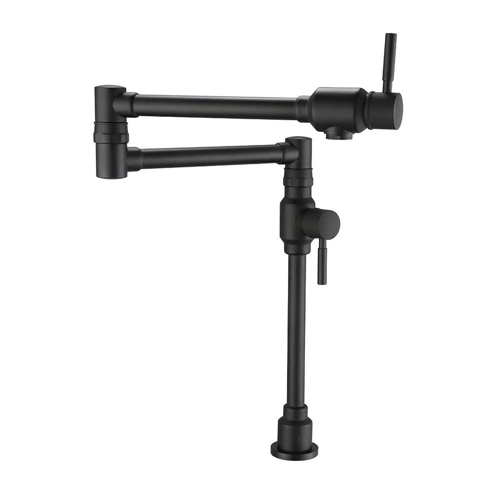 Brush Golden Finished Solid Brass Taps Sink Mounted Flexible Spout Kitchen Water Pot Filler Faucet Design