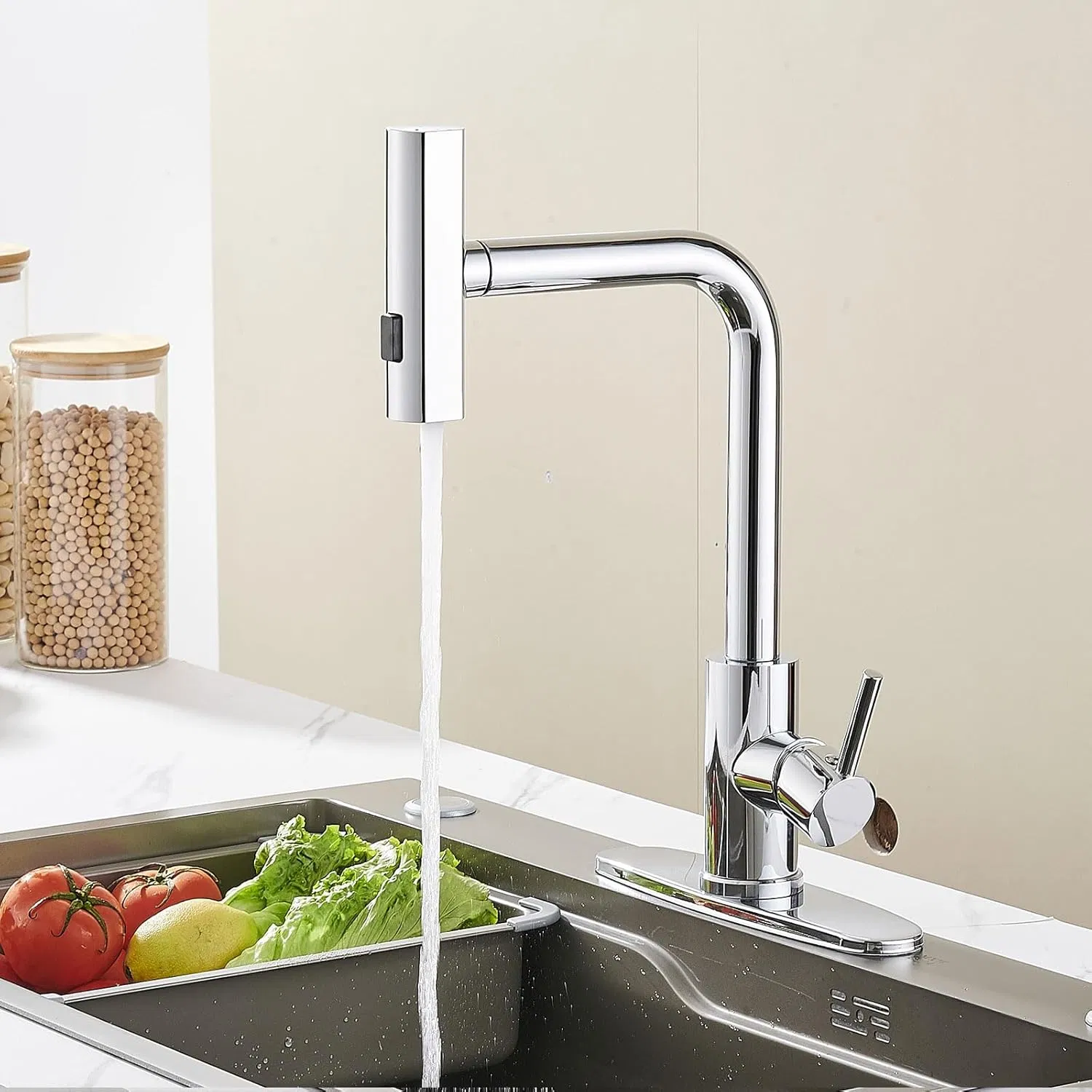 Contemporary T-Faucet in Brushed Nickel Finish for Home Improvement
