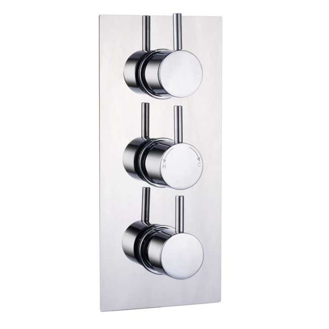 Wall Mounted Solid Brass Polished Chrome Thermostatic Shower Valve
