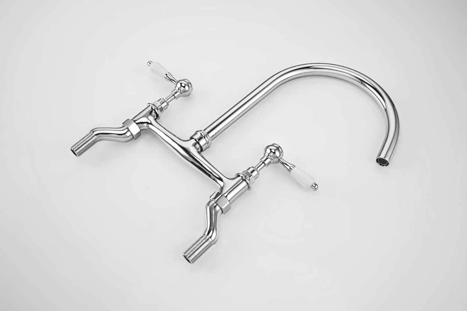 North American Design Styles Luxury Antique Bridge Styles Chromed Finish Kitchen Sink Faucets Mixer