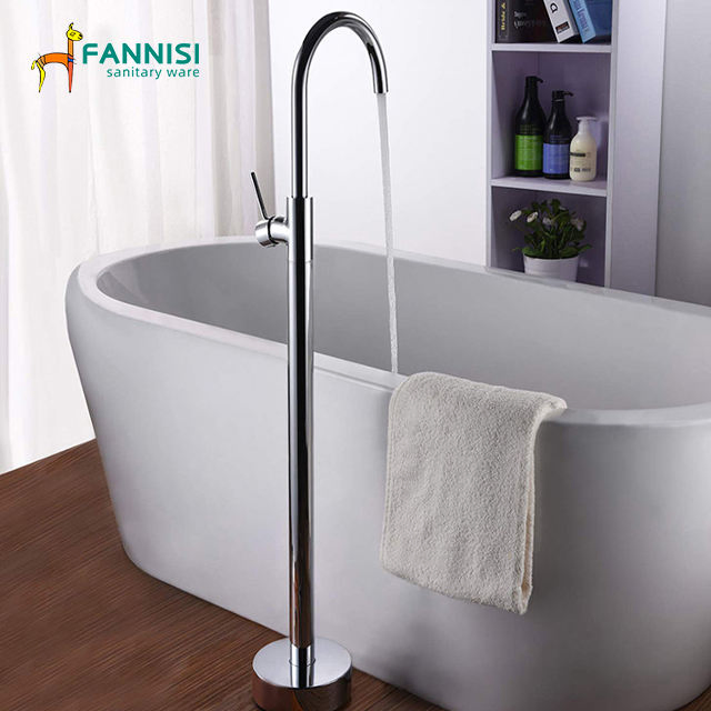 Brass Bathroom Chrome Freestanding Bath Faucet Hot and Cold Water Bathtub Shower Water Tap Faucet