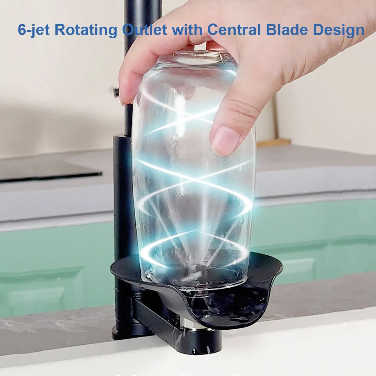 2026 High-Pressure Pull-out Kitchen Faucet - Integrated Cup Washer &amp; Glass Rinser