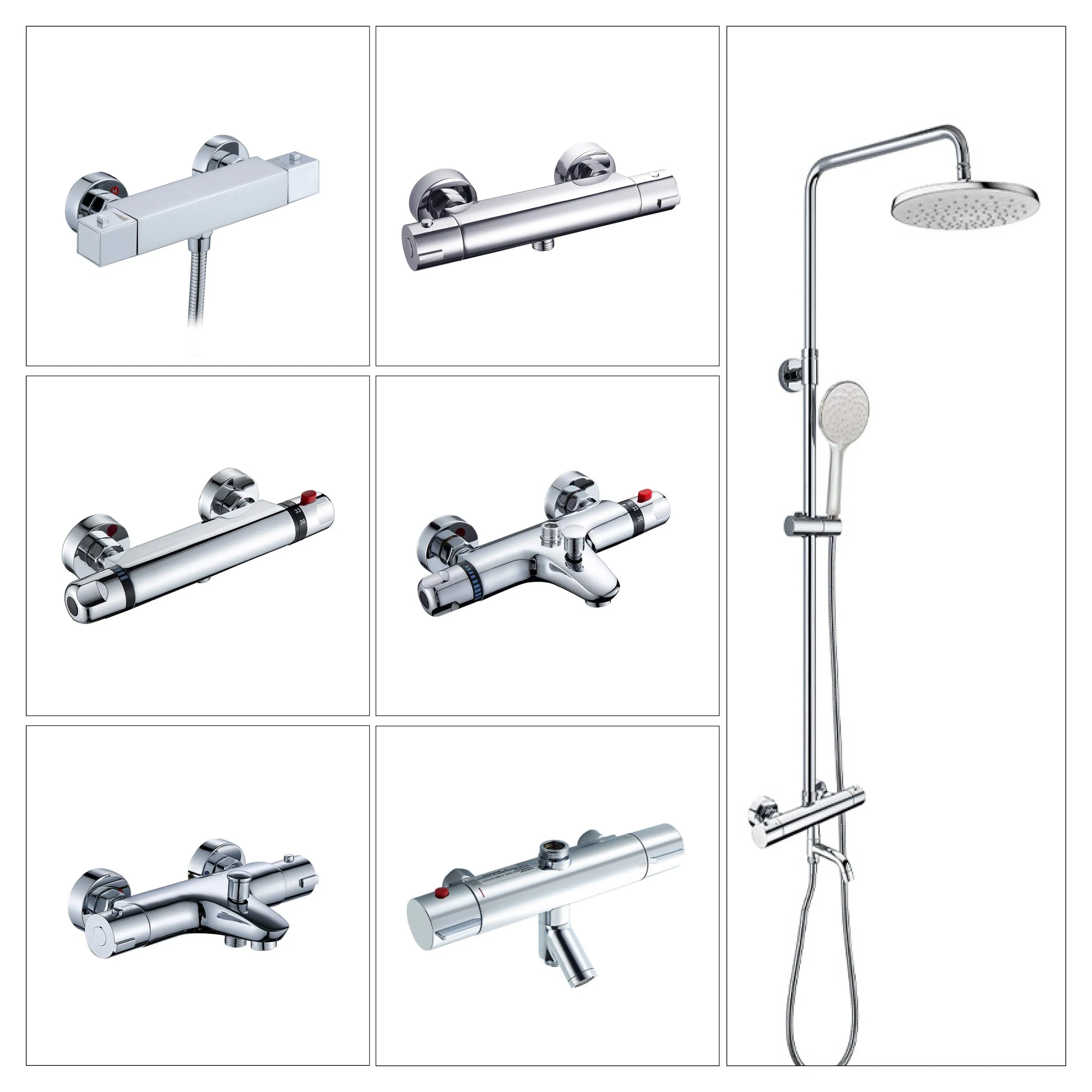 Wall-Mounted Thermostatic Shower Valve with Diverter Function