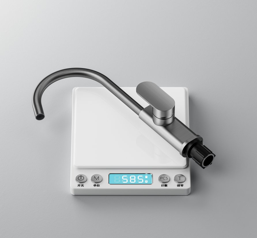 Grey with Black Matte Pull Down Square Brass Kitchen Mixer Sink Faucet