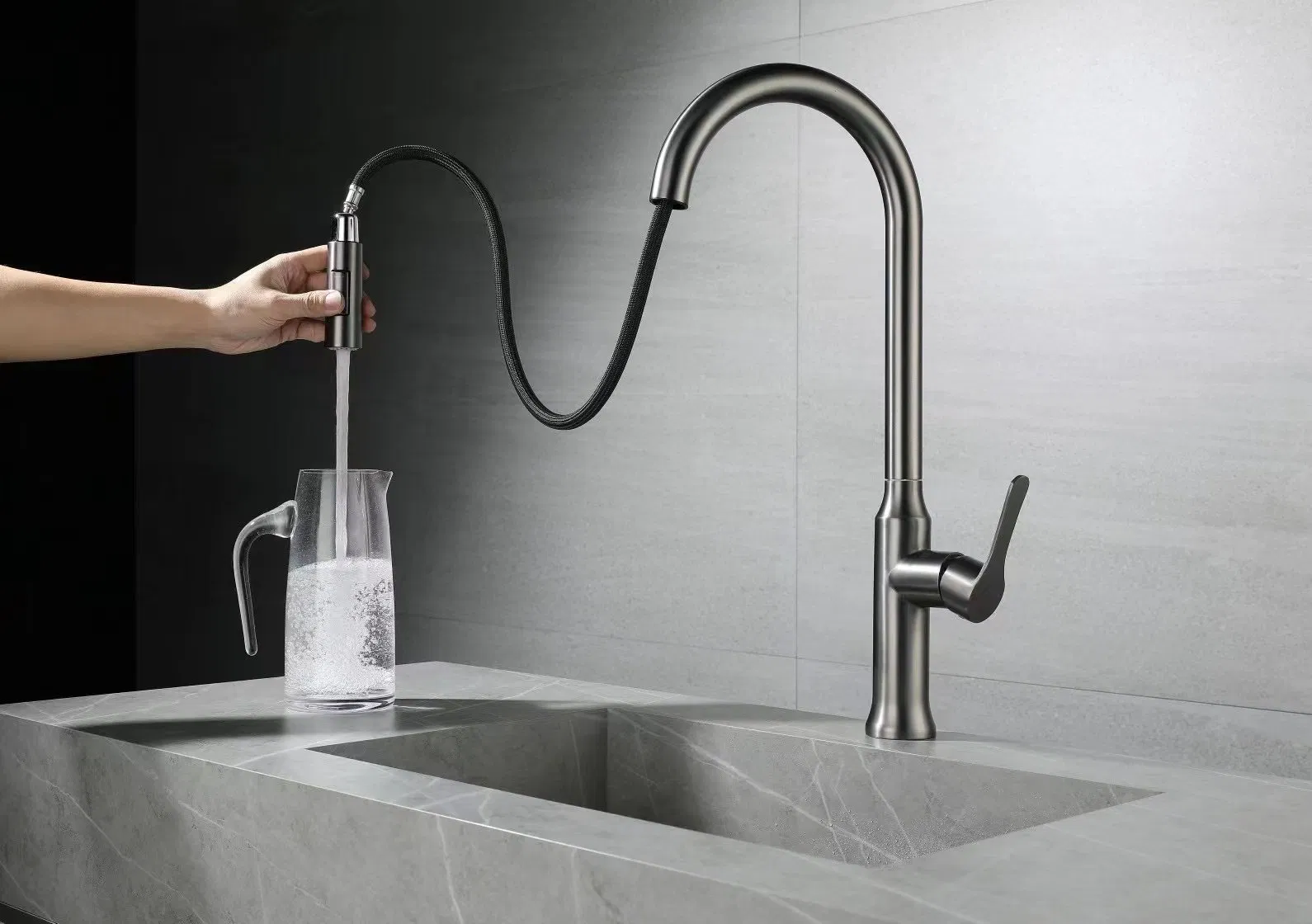 Pull-out Kitchen Sink Mixer Faucet Made by 304SUS