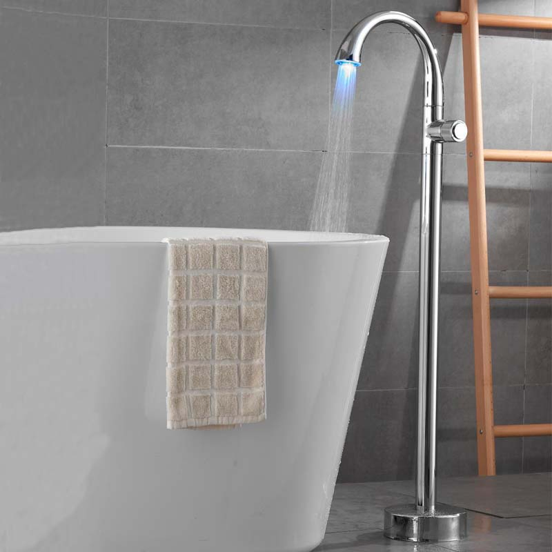 Modern Black Brass Bathroom Single Lever Bath Faucet with Hand Shower Freestanding Bathtub Shower Tap