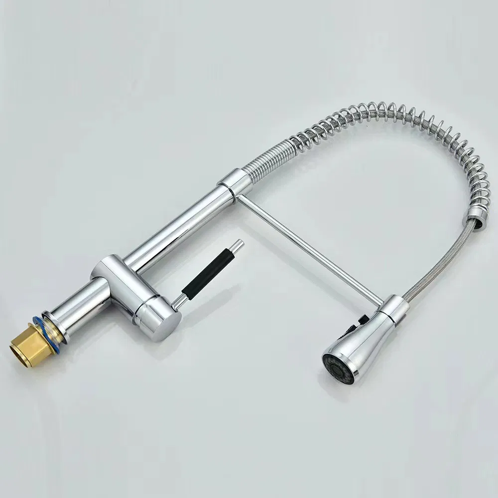 Sink Faucet Kitchen Pull out Hot and Cold Water Dual Bridge Faucet Eco-Friendly Tap Flexible Hose Spring Spray Faucet