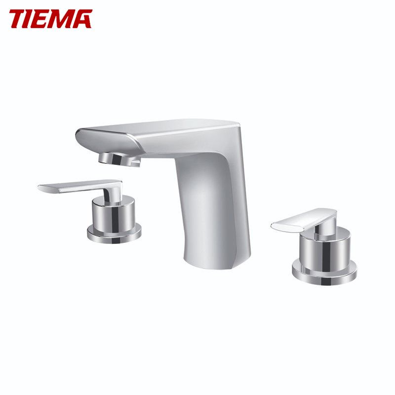 Dora Series Deck Mounted Three-Hole Basin Mixer (ZS80407)