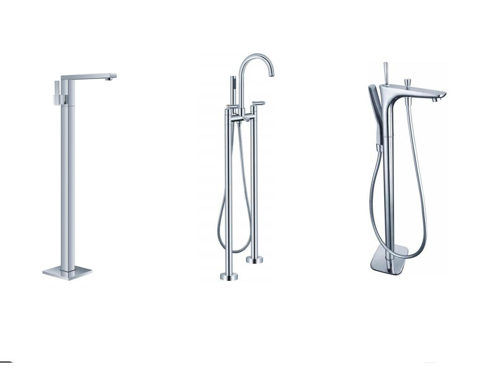 Brass Freestanding Floor Mount Bathtub Shower Faucet