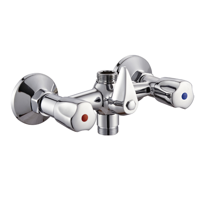 Economic Brass Bridge Style Dual Handle Kitchen Faucet