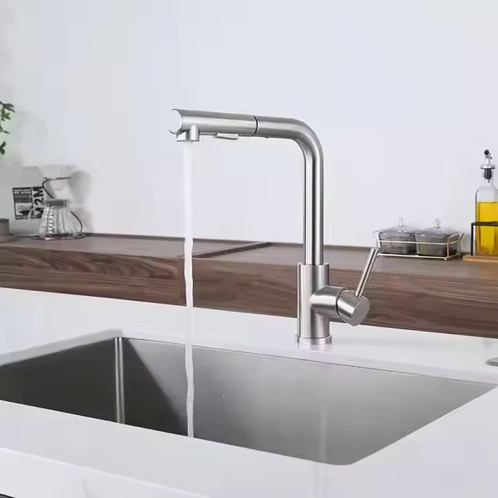 360 Swivel Kitchen Faucet Pull out 2 Way Single Handle Taps Pull out Down Kitchen Sink Faucet with Sprayer