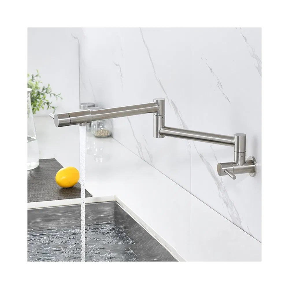New Arrival Stainless Steel Wall Mounted Folding Pot Filler Kitchen Faucet