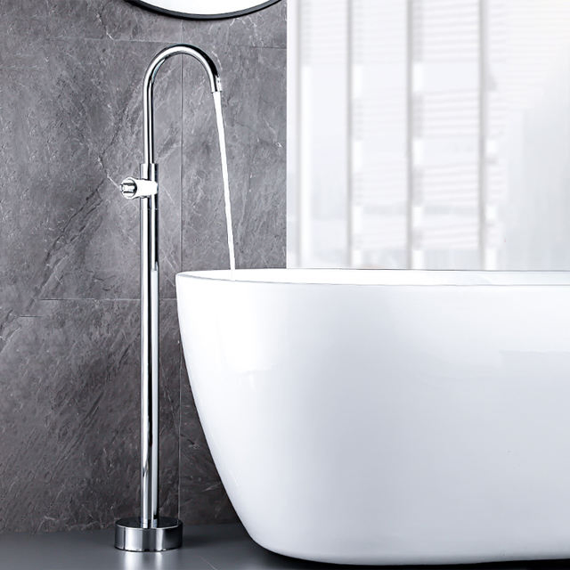 Brass Bathroom Chrome Freestanding Bath Faucet Hot and Cold Water Bathtub Shower Water Tap Faucet