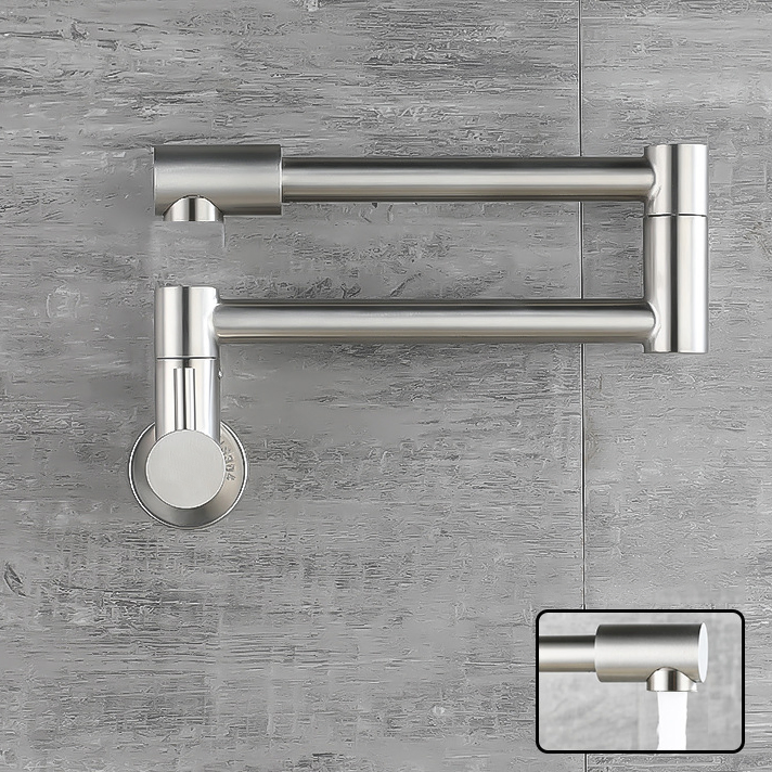 Premium Stainless Steel Wall-Mount Pot Filler Faucet for Kitchens