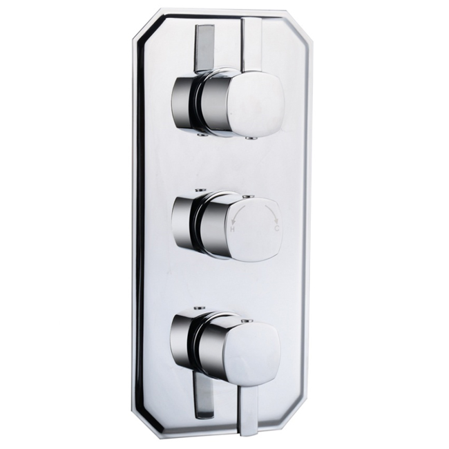 Wall Mounted Solid Brass Polished Chrome Thermostatic Shower Valve