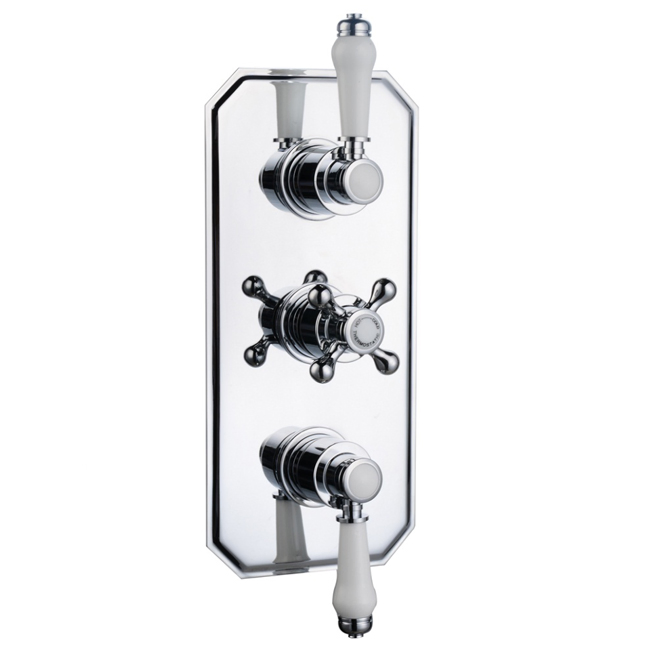 Wall Mounted Solid Brass Polished Chrome Thermostatic Shower Valve