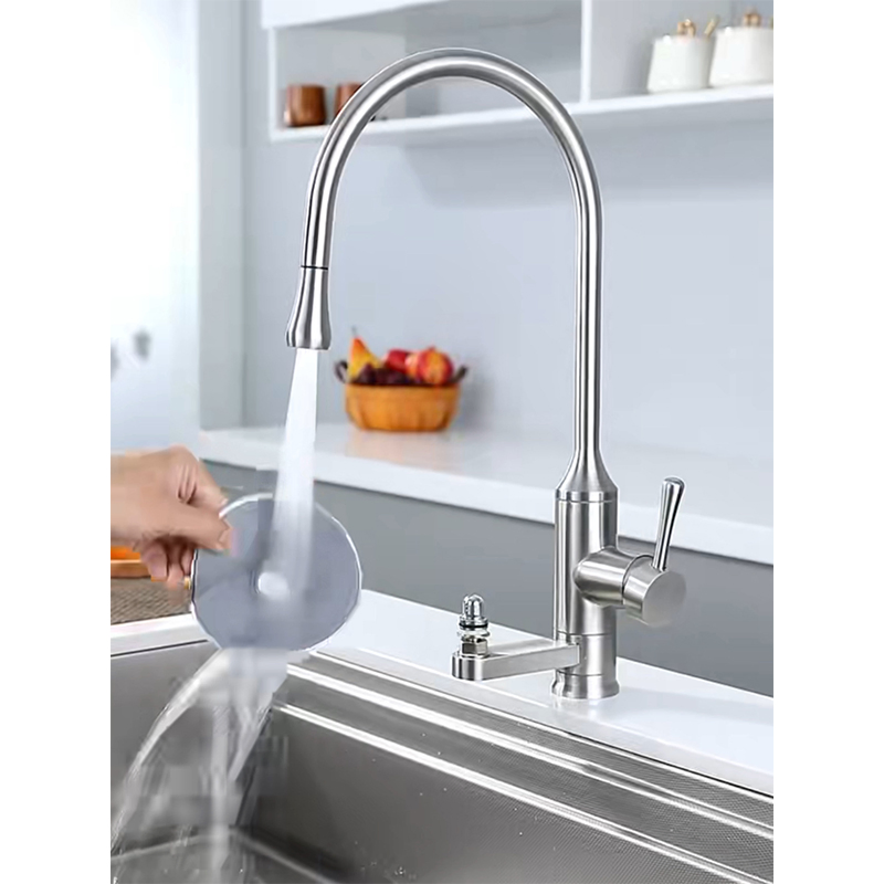 European Style Pull-out Hot and Cold Kitchen Splash-Proof Faucets Come with a Built-in Cup Washer