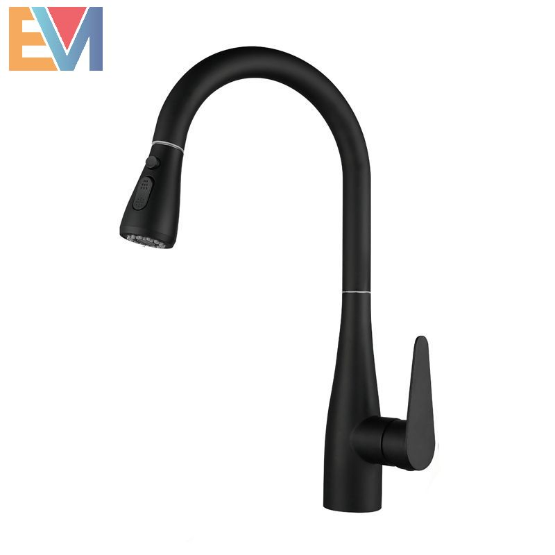 Factory Price Deck Mounted 3 Function Pull out Kitchen Faucet