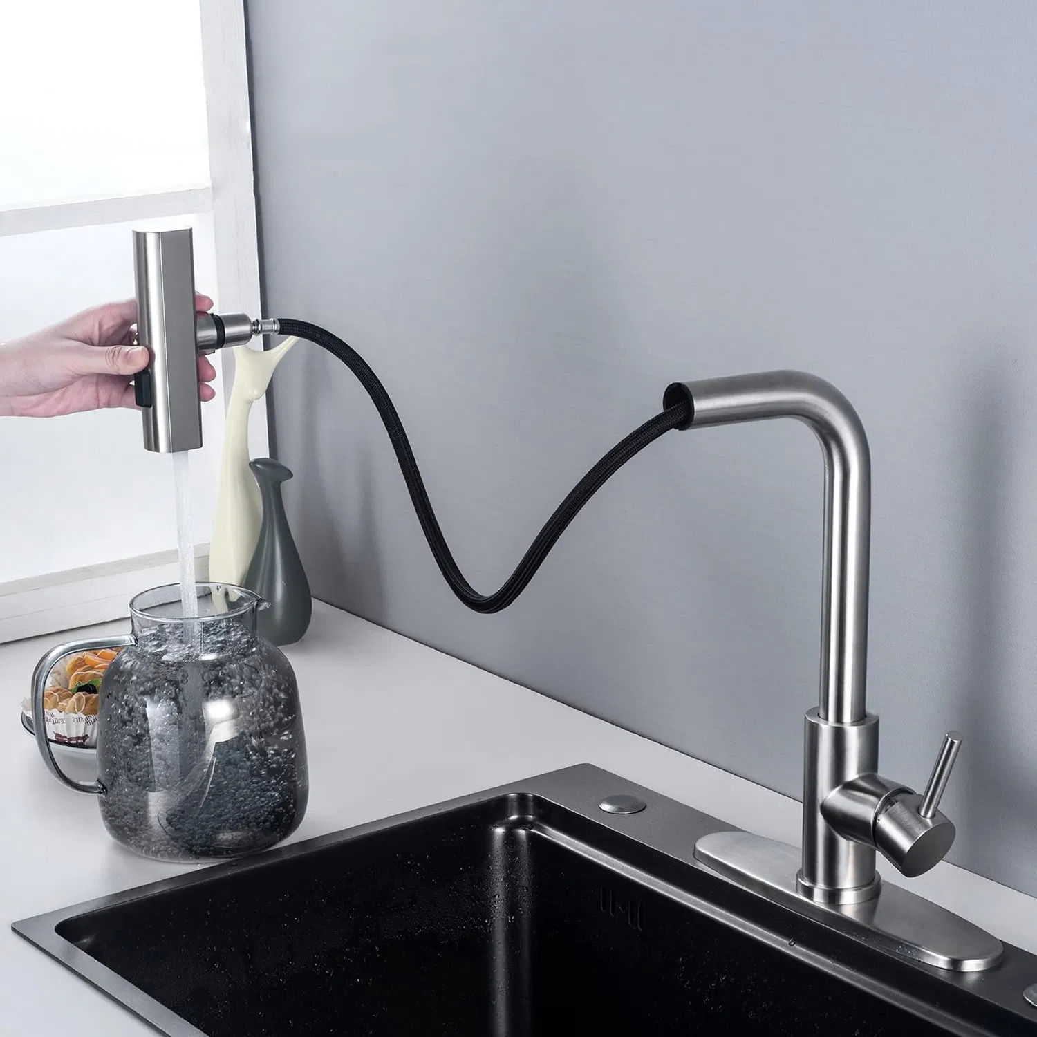Heavy-Duty Pull-out Rainfall Kitchens Faucet for Gourmet Ada Compliant