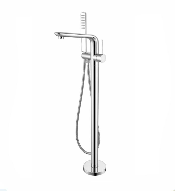 Brass Freestanding Floor Mount Bathtub Shower Faucet