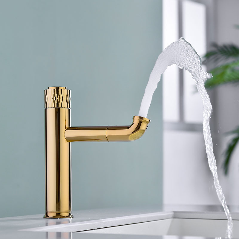 Brushed Nickel Gold Brass Finish 360° Swivel Spout Bathroom Basin Faucet