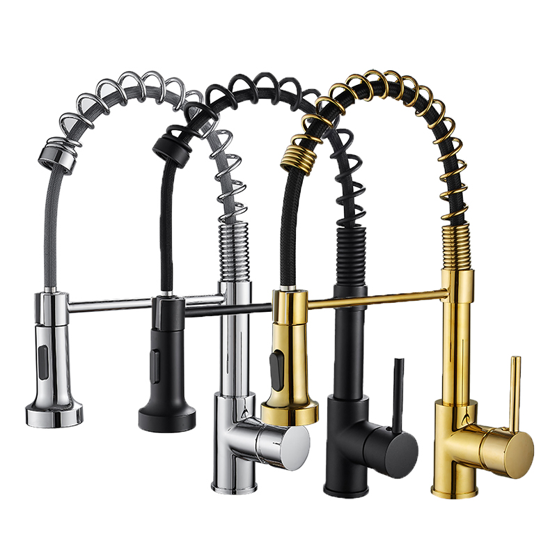 Brass Spring Pull out Pull Down Sprayer Kitchen Sink Mixer Faucet