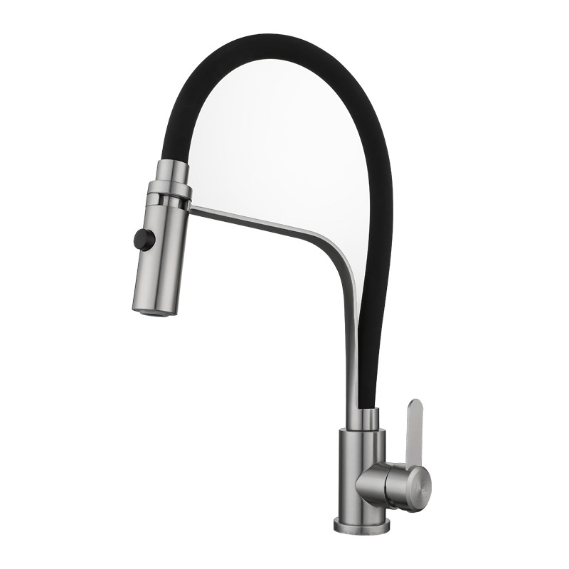Brushed Nickel Hot and Cold Water Kitchen Faucet 304 Stainless Steel