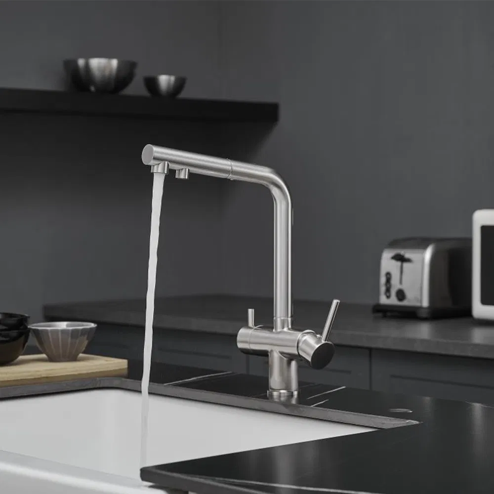 Water Purified 3 Way Kitchen Sink Tap Pull out Sprayer Kitchen Faucet