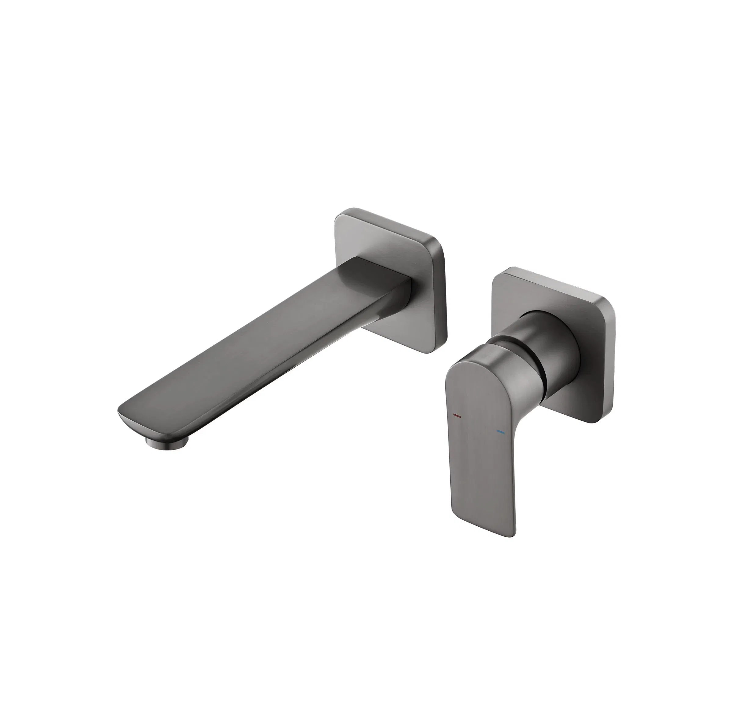 Bathrooms Brushed Gun Metal, Brushed Gold Wall Mounted Basin Brass Faucet Mixer