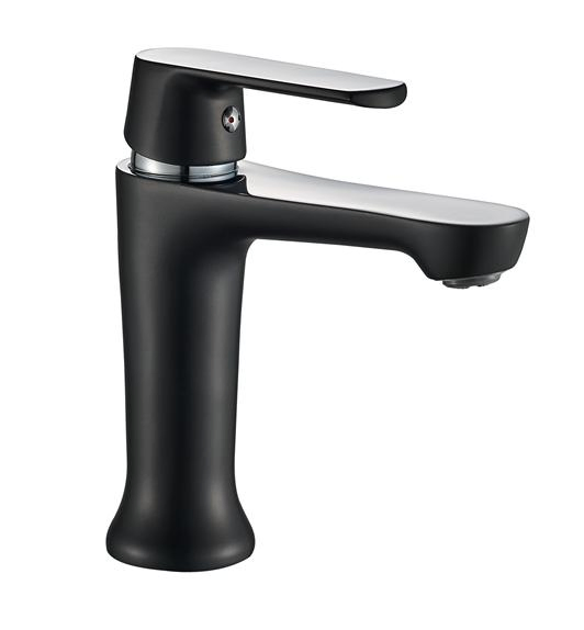 Deck Mounted Popular Style Basin Mixer Black Color Finish