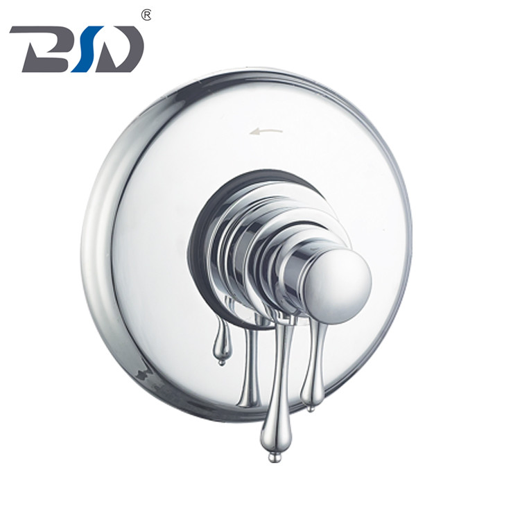 Brass Concealed Thermostatic Shower Valves with Round Plate Dual Handle