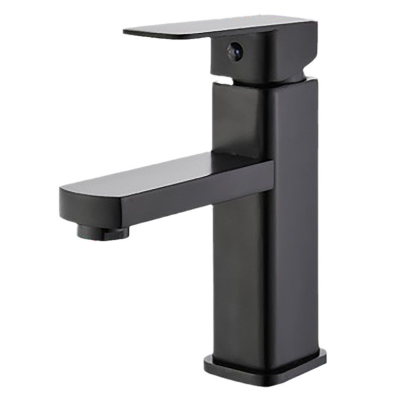 Matte Black Geometric Basin Faucet
