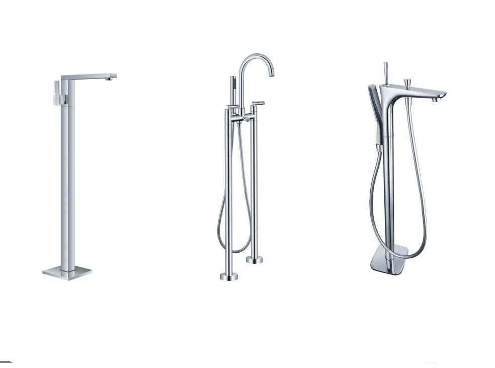 Brass Freestanding Floor Mount Bathtub Shower Faucet