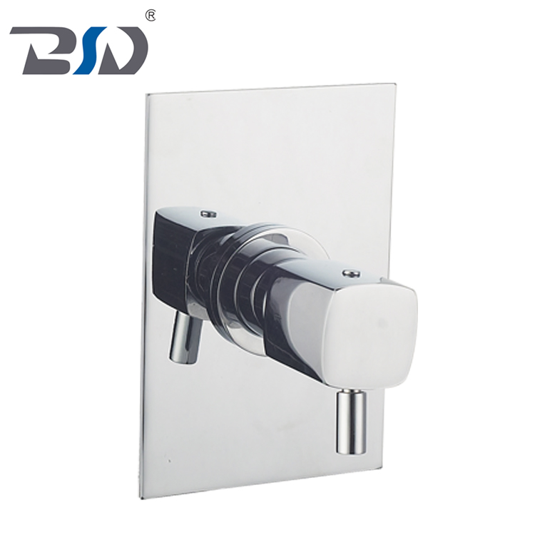 Brass 4 Way with Rectangluar Plate Thermostatic Shower Valve Diverter