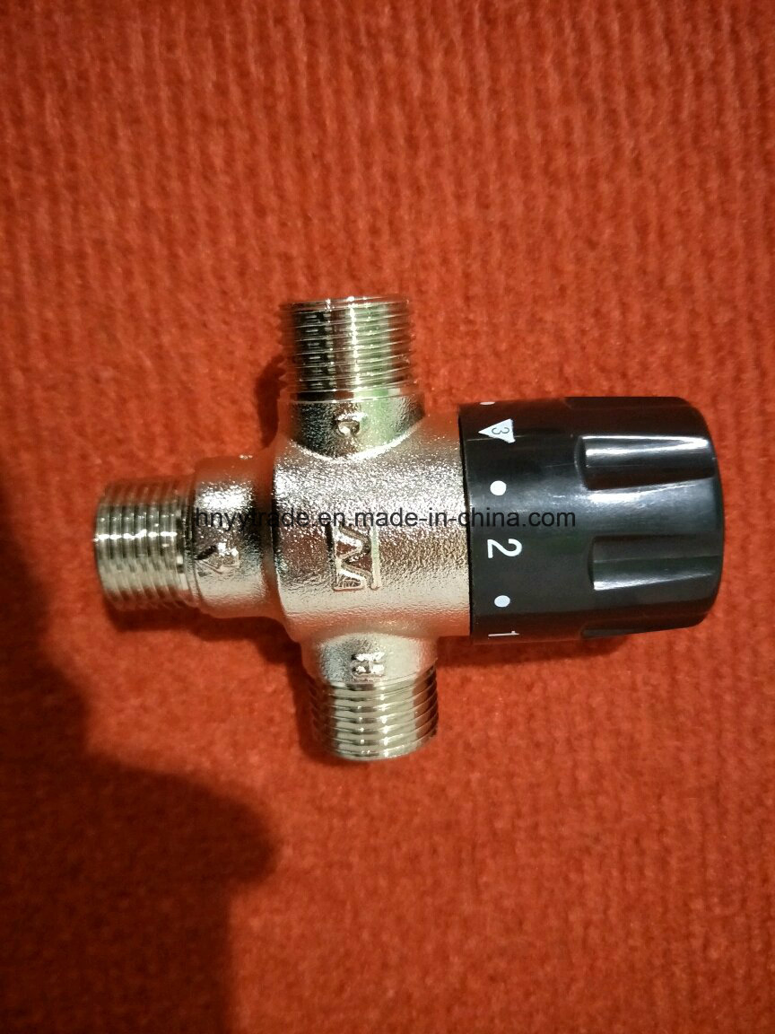 Brass Water Temperature Control Valve Solar Shower Thermostatic Mixing Valve